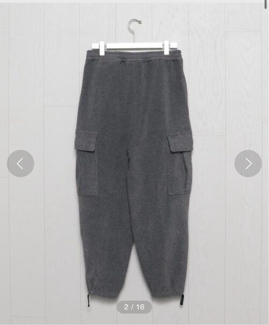 H BEAUTY&YOUTH フリースカーゴパンツ グレー スウェット M