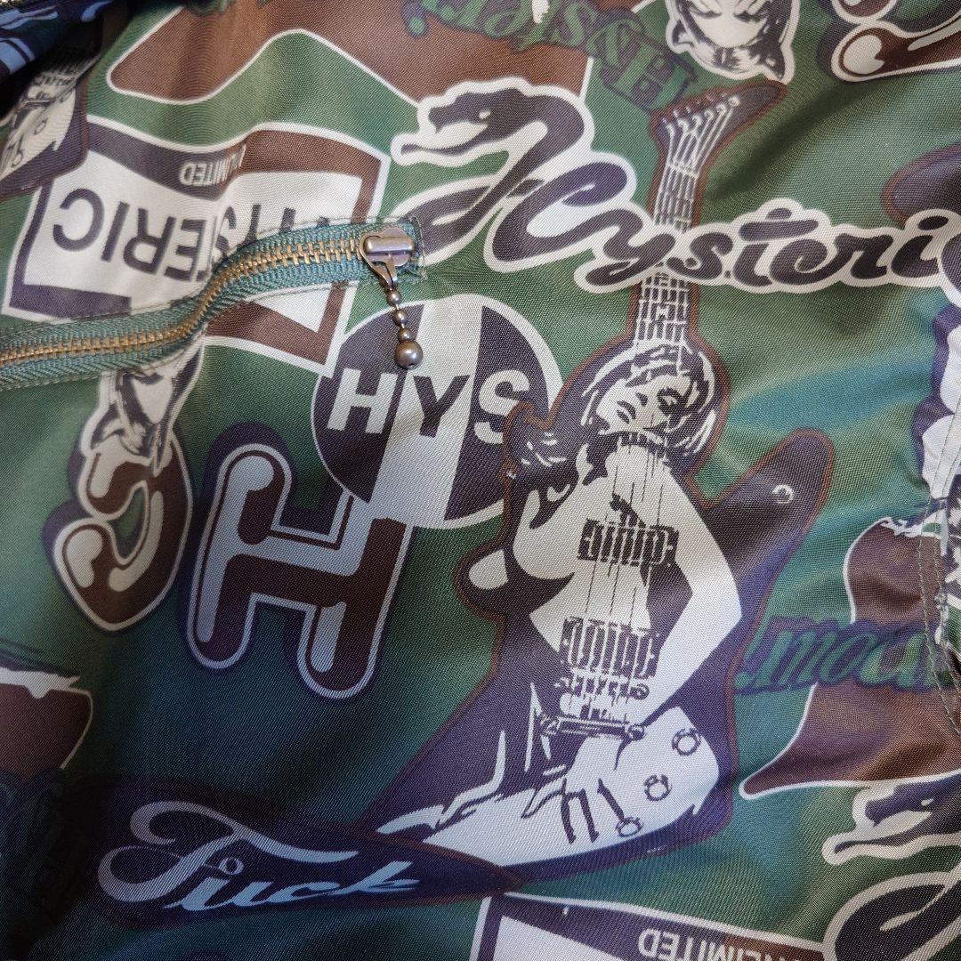 ヒステリックグラマー ライダースブルゾン カモフラージュ ギターガール ロゴ