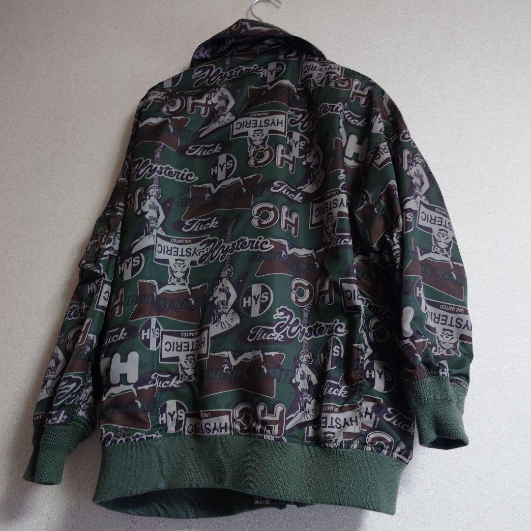 ヒステリックグラマー ライダースブルゾン カモフラージュ ギターガール ロゴ