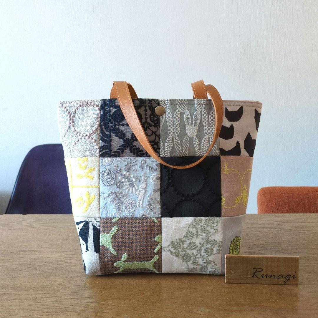 【1557】パッチワーク ハンドバッグ＊ミナペルホネン