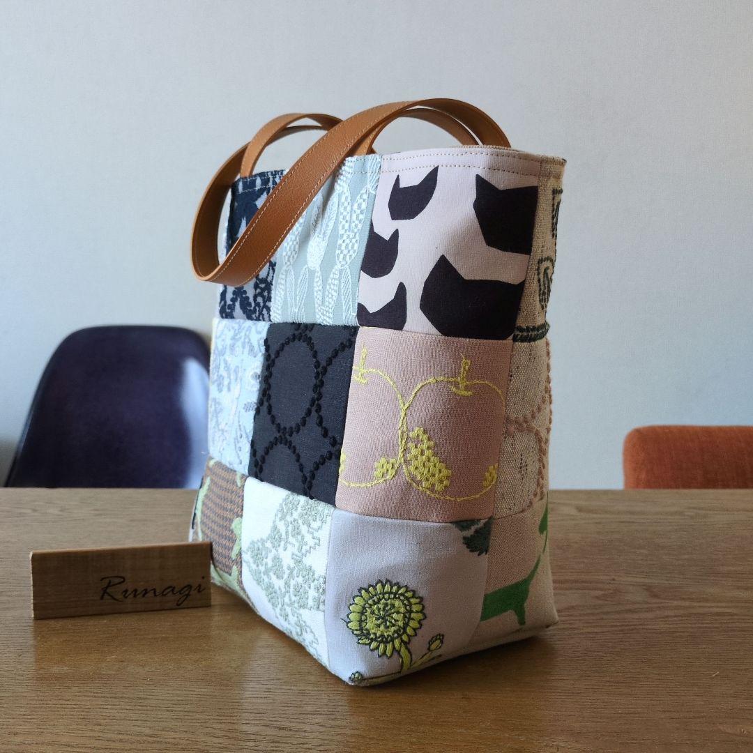 【1557】パッチワーク ハンドバッグ＊ミナペルホネン