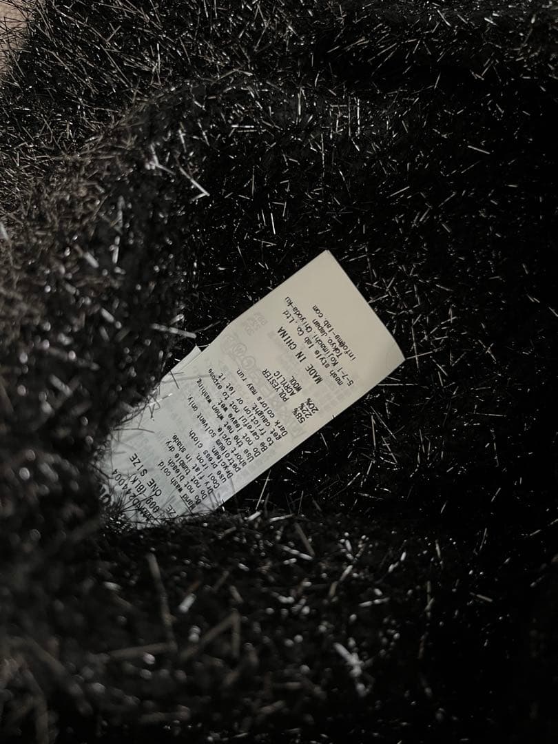 お値下げ　新品　MIESROHE ミドルゲージラメシャギーカーディガン　ブラック