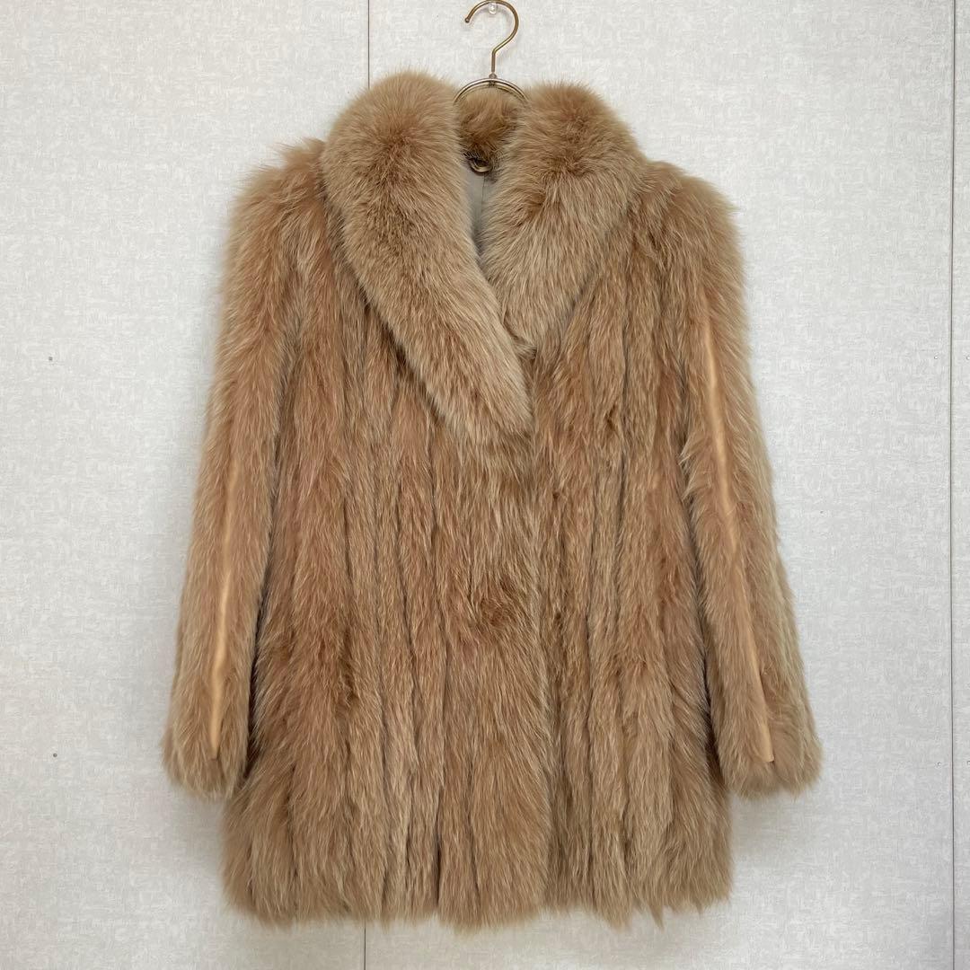 美品⭐️SAGAFOXサガフォックス ハーフコート ボリューミー銀サガ　キャメル