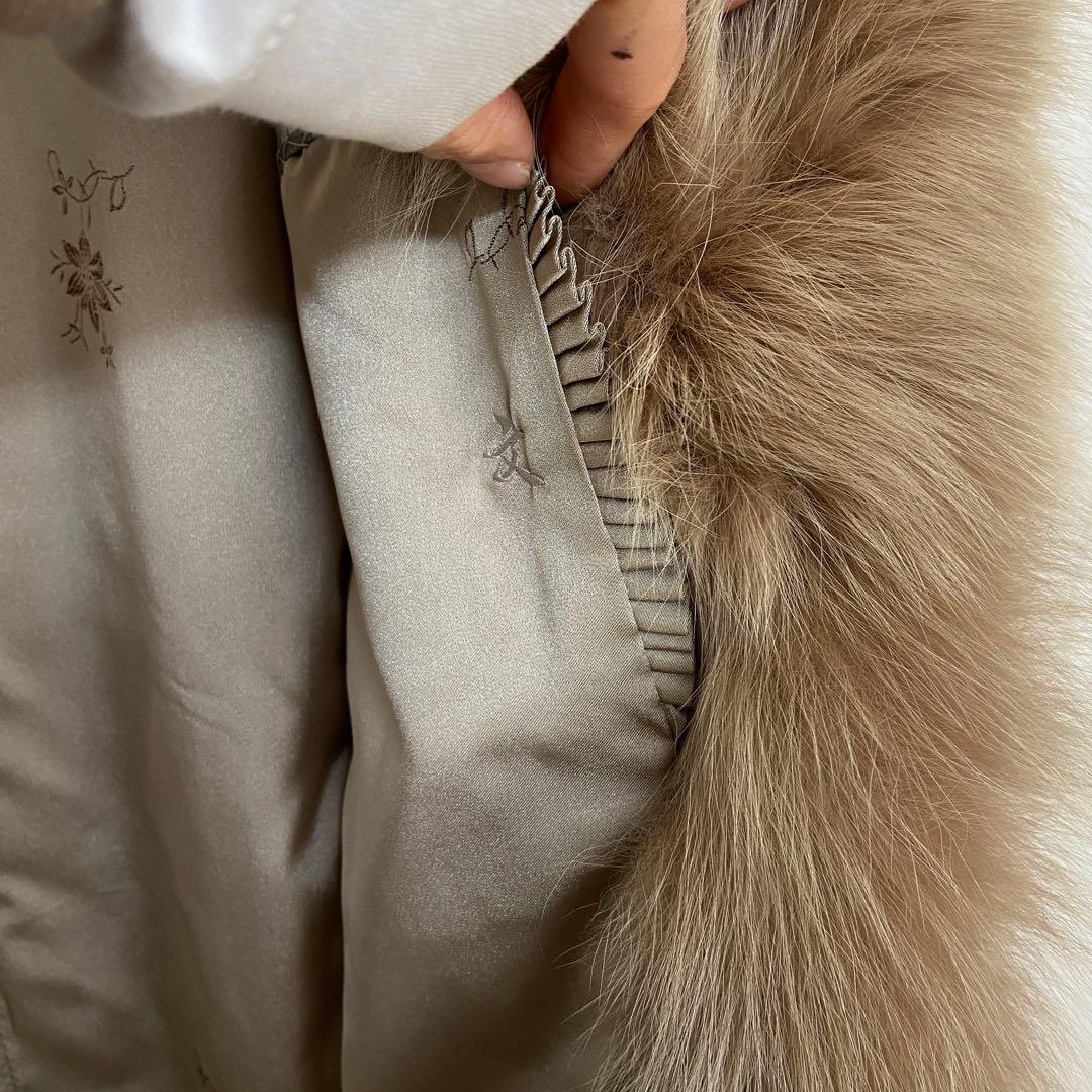 美品⭐️SAGAFOXサガフォックス ハーフコート ボリューミー銀サガ　キャメル