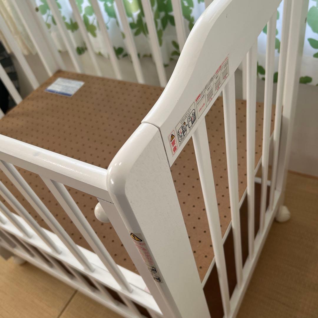 KATOJI木製ホワイトミニベビーベッド　早い者勝ち！送料込　60×90サイズ