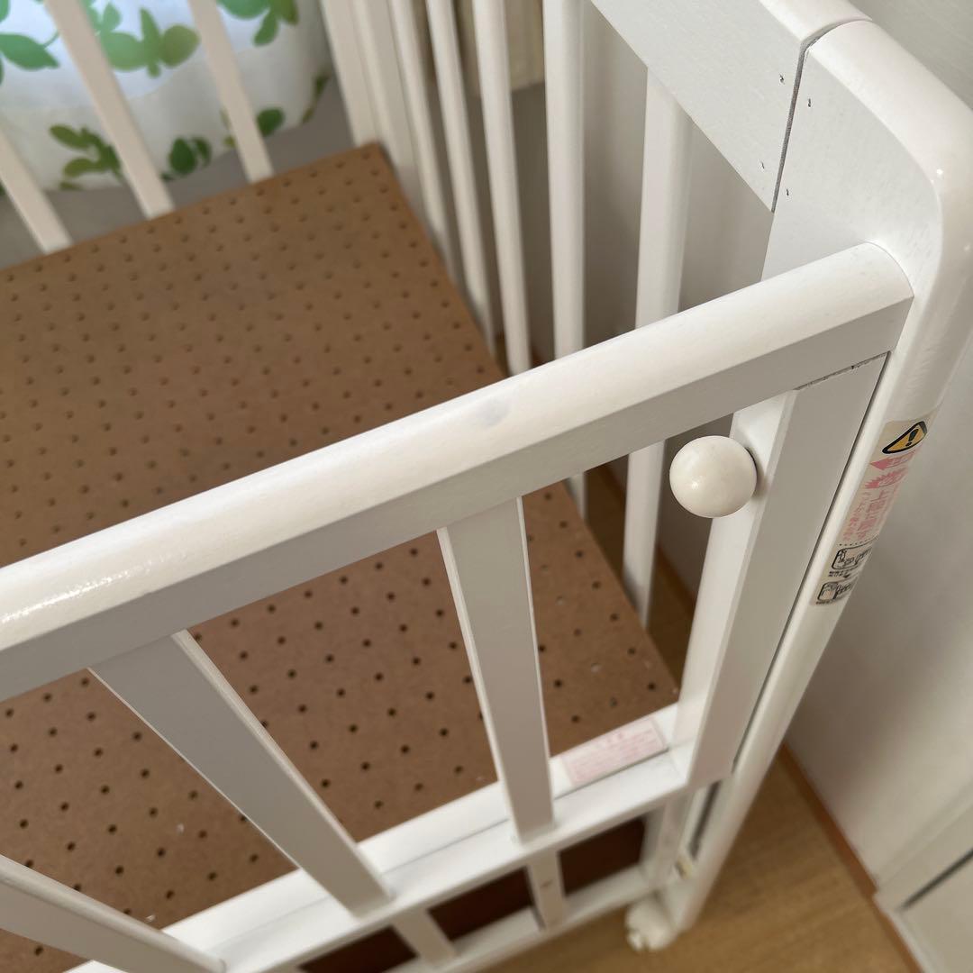 KATOJI木製ホワイトミニベビーベッド　早い者勝ち！送料込　60×90サイズ