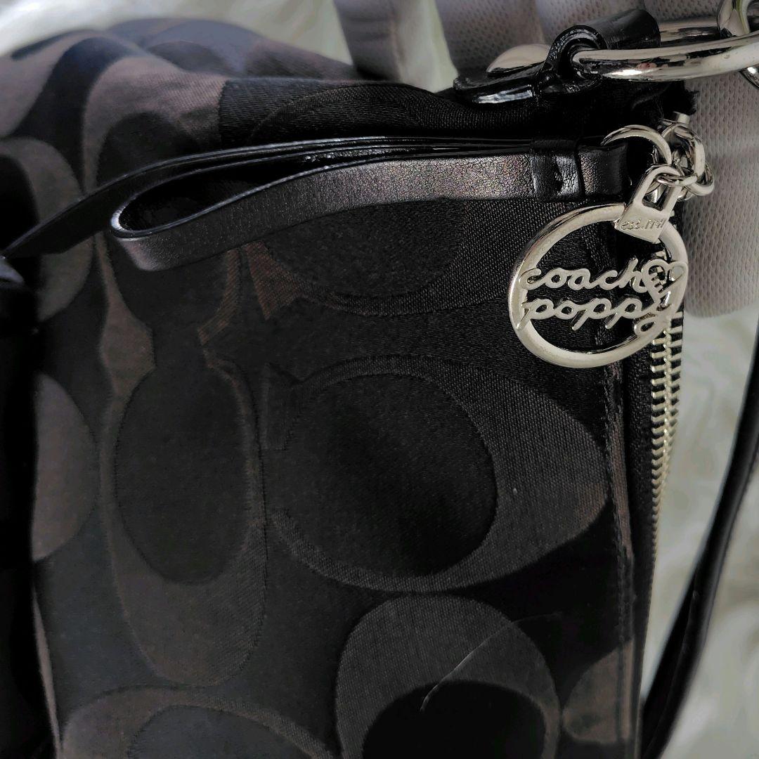 COACH　y2k poppy　ショルダーバッグ　黒　ポピー　大容量