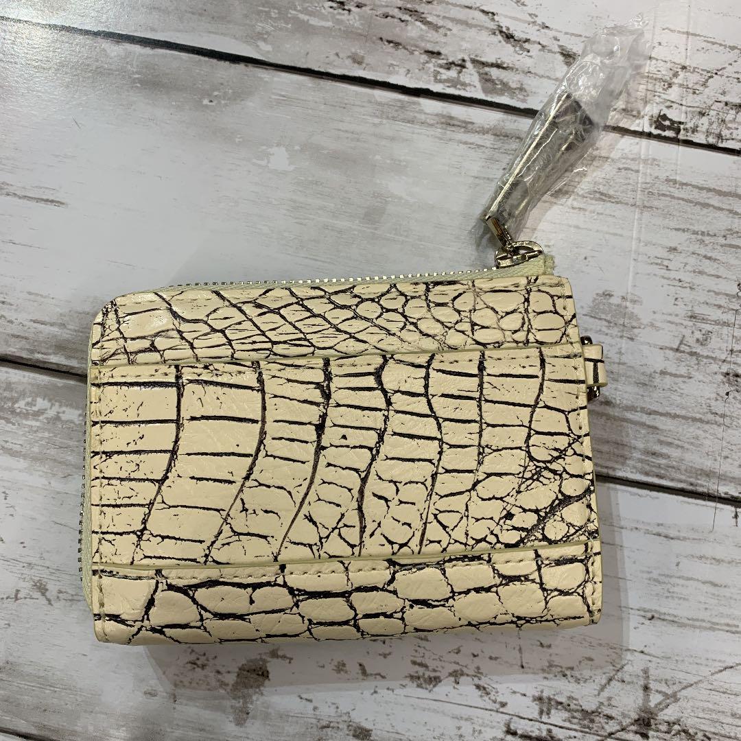 バニラクロコ・目地染・クロコダイル財布・L字型・コンパクト財布・ワニ革・鰐革