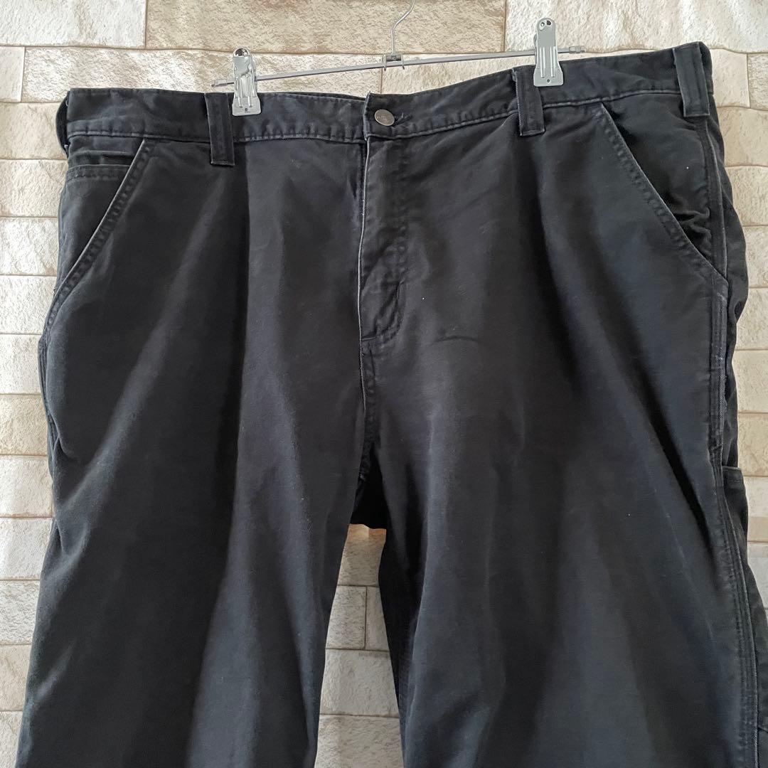 カーハート ワークパンツ 刺繍ロゴ ブラック 黒 40×30