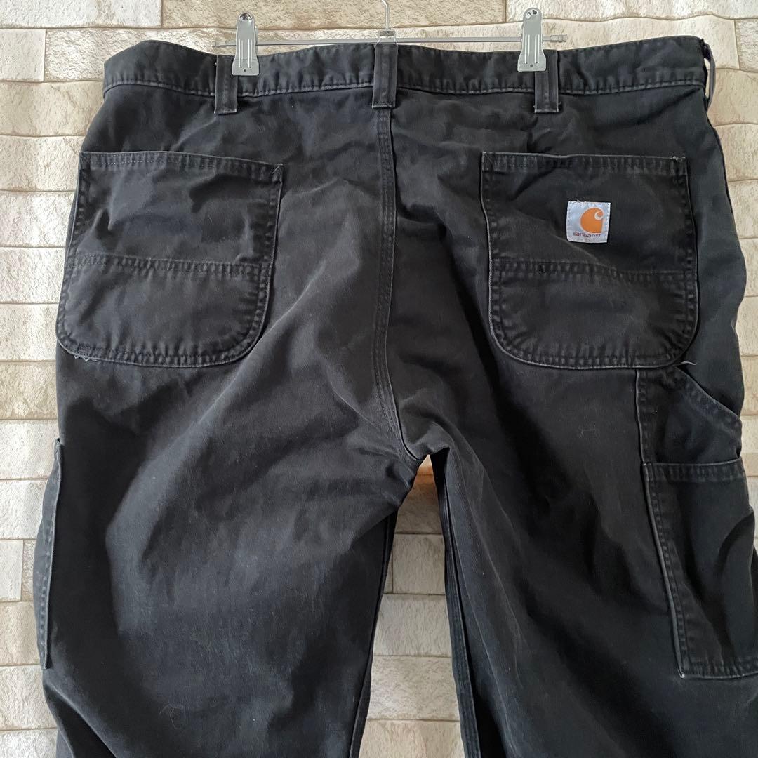 カーハート ワークパンツ 刺繍ロゴ ブラック 黒 40×30