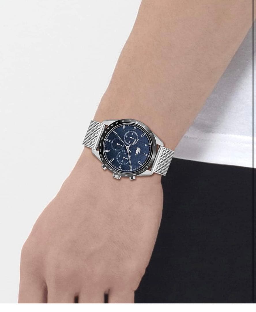 LACOSTE ネイビー クロノグラフ 腕時計