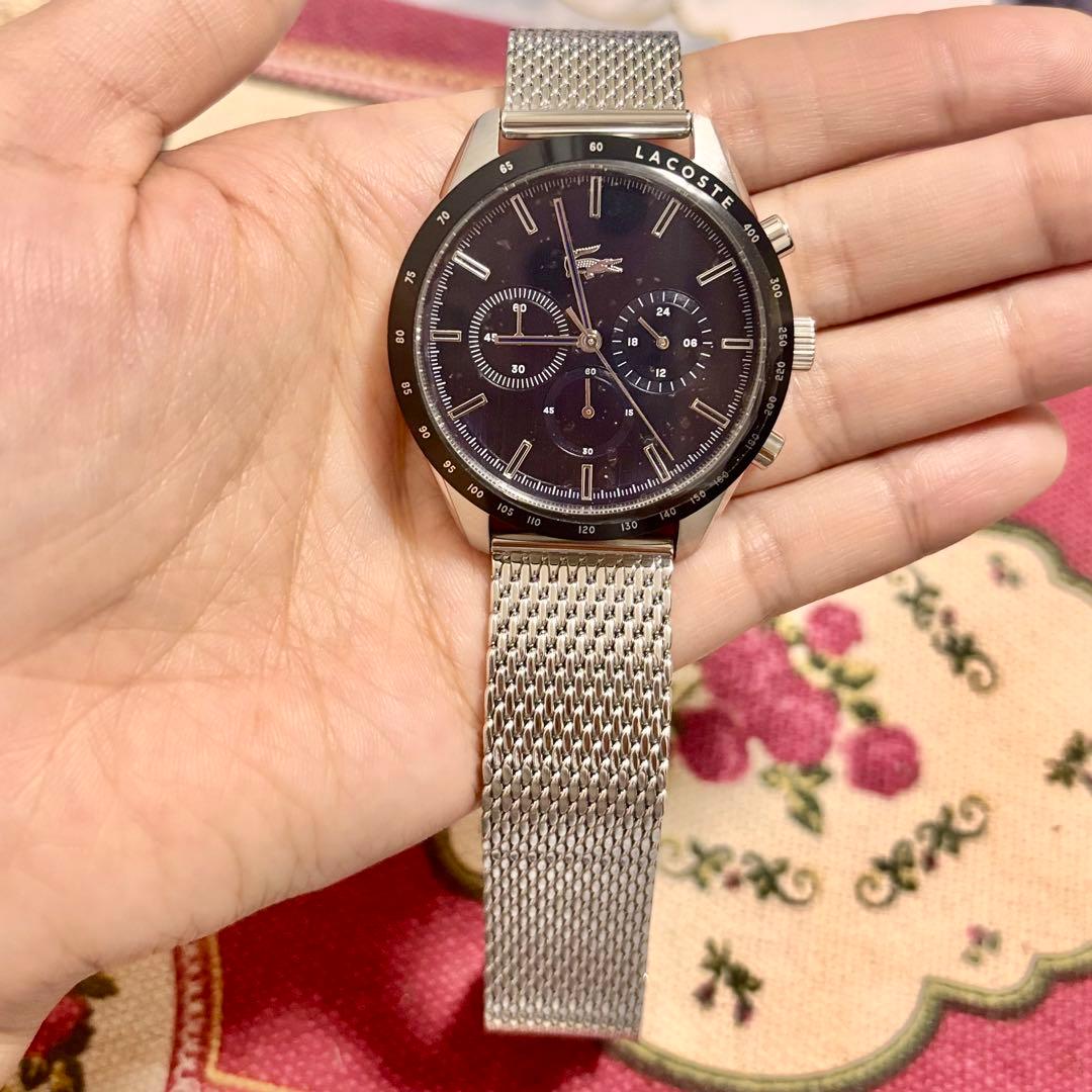 LACOSTE ネイビー クロノグラフ 腕時計