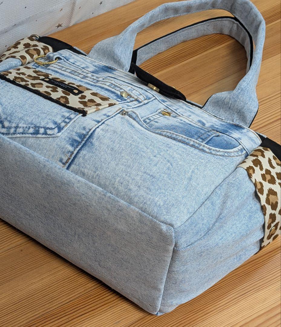 yuデニムリメイクバッグ（L）No.837 ☆バッグ（S）No.852