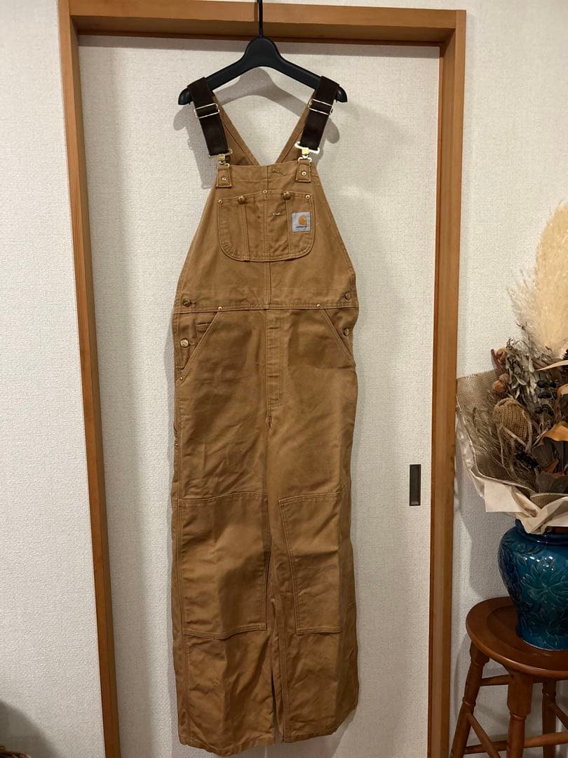 Carhartt ベージュオーバーオール30x30