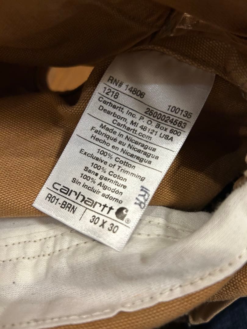 Carhartt ベージュオーバーオール30x30