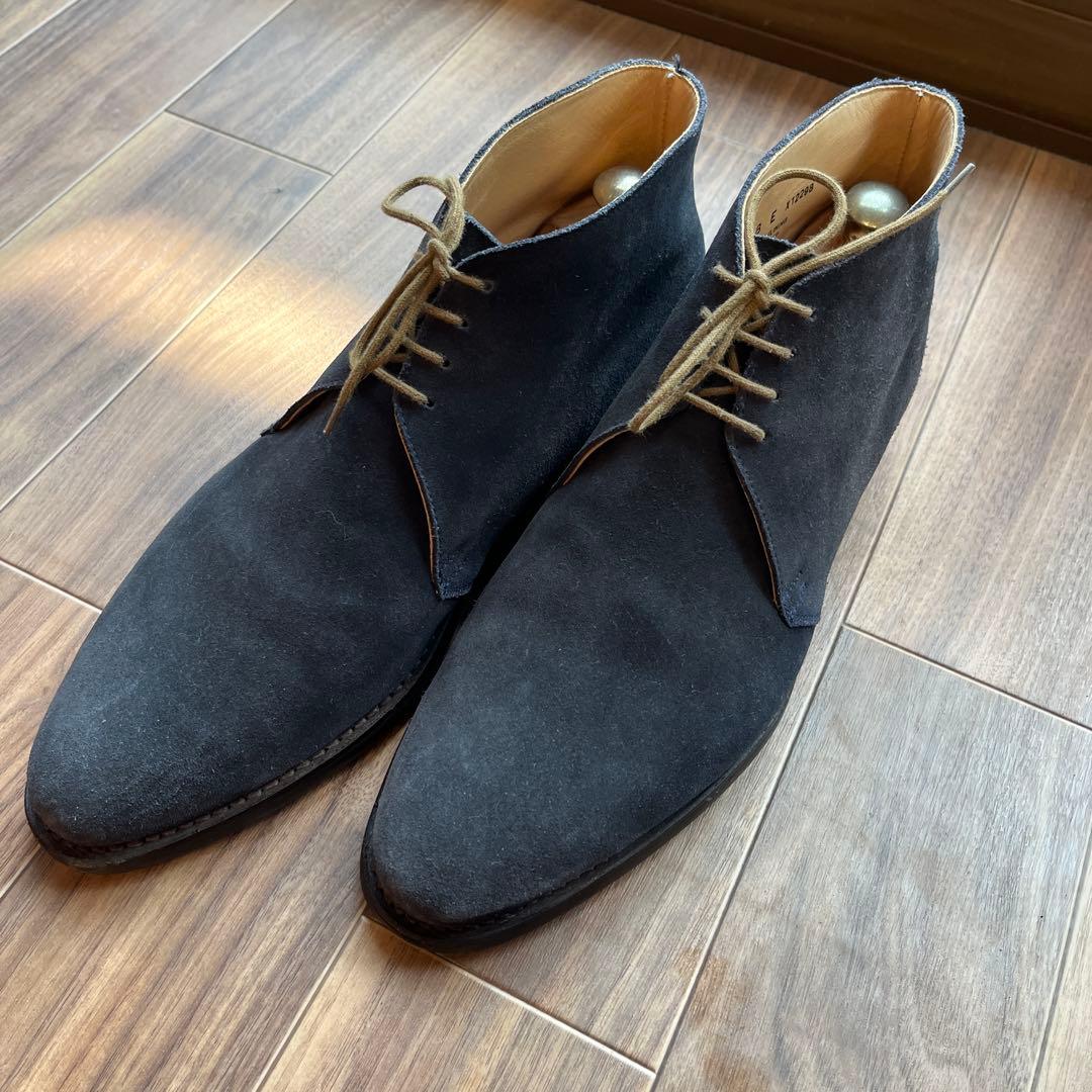 クロケットジョーンズ　ポールスミス　ネイビーチャッカブーツ