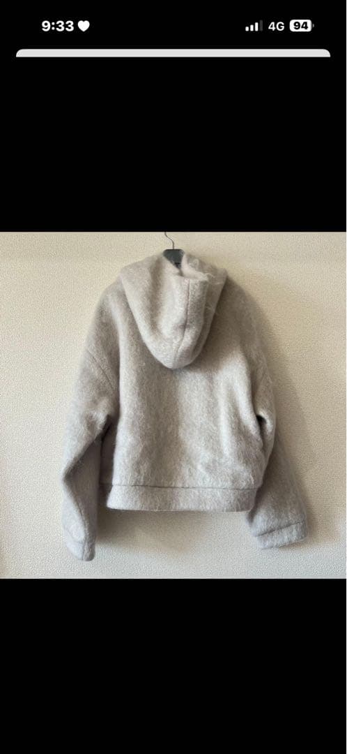 【値下】LE GLAZIK ウールモヘヤ ジップパーカー