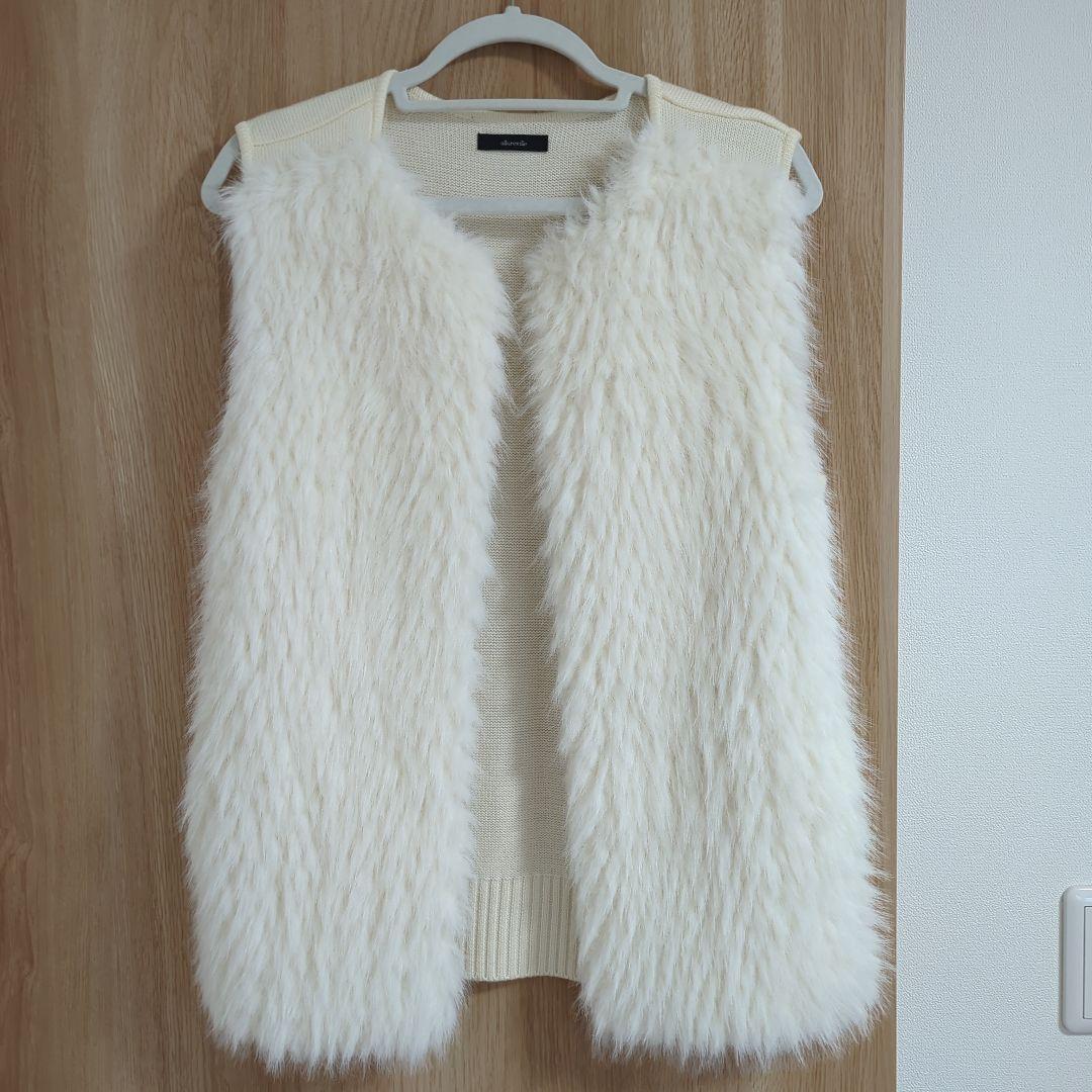 allureville　ジャガードフェイクファーコンビニットジレ