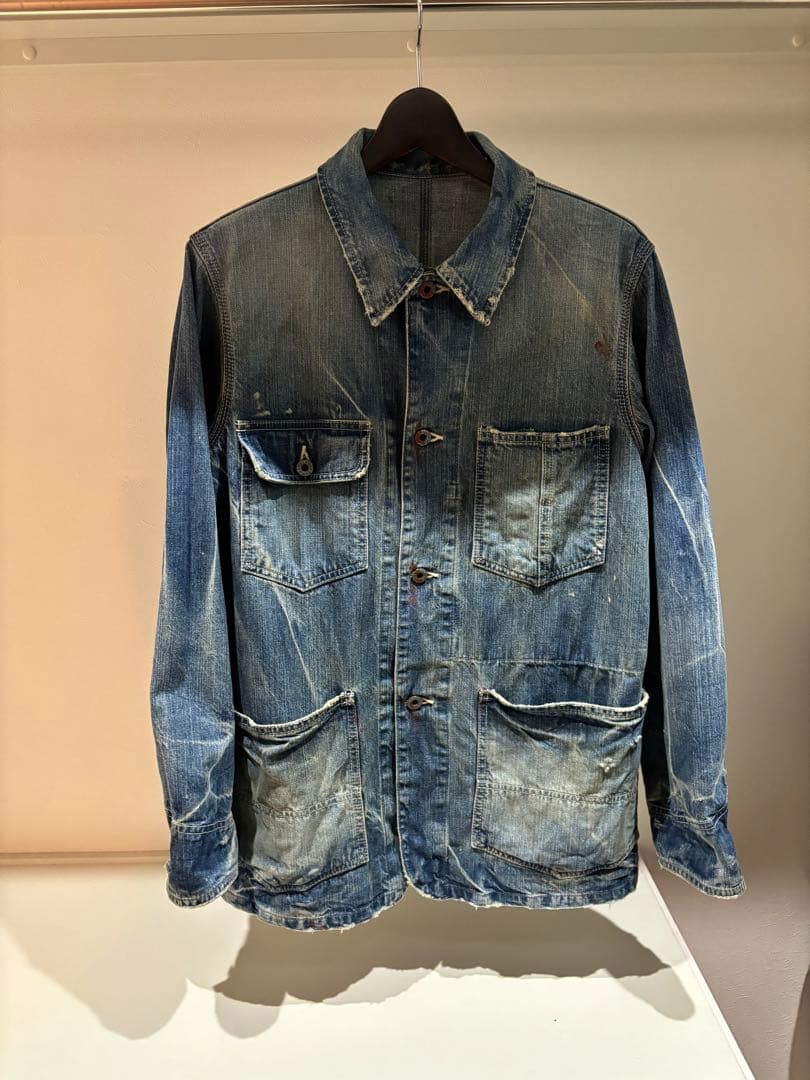 や*ぺ様 30s〜40s カバーオール　月桂樹ドーナツボタン　メーカー不明