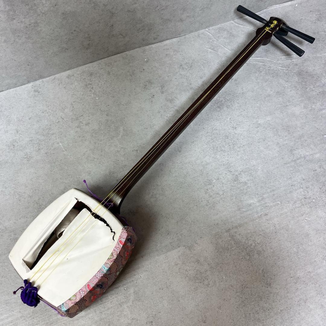 三味線 細棹 正寸 紅木 金ホゾ 子持ち綾杉 2枚溝 K18刻印