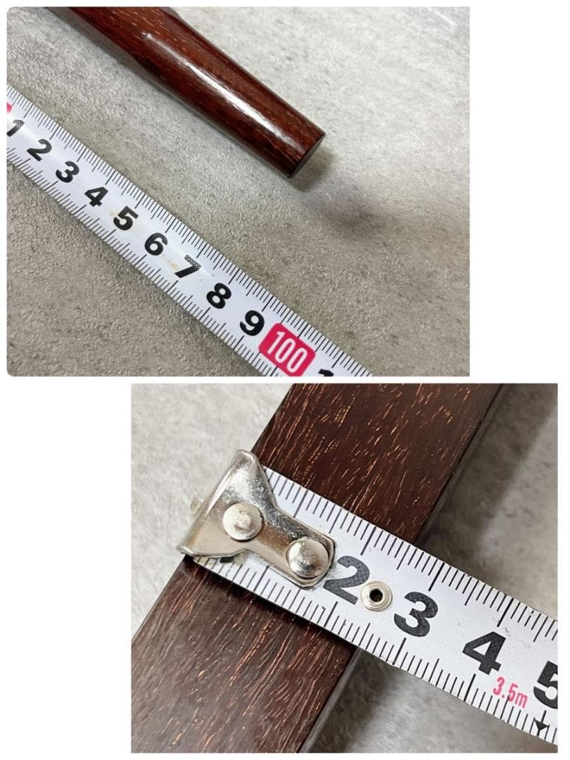 三味線 細棹 正寸 紅木 金ホゾ 子持ち綾杉 2枚溝 K18刻印