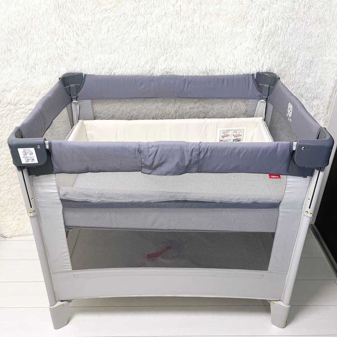 Aprica アップリカ ベビーベッド ココネルエアー AB グレーベアー極美品