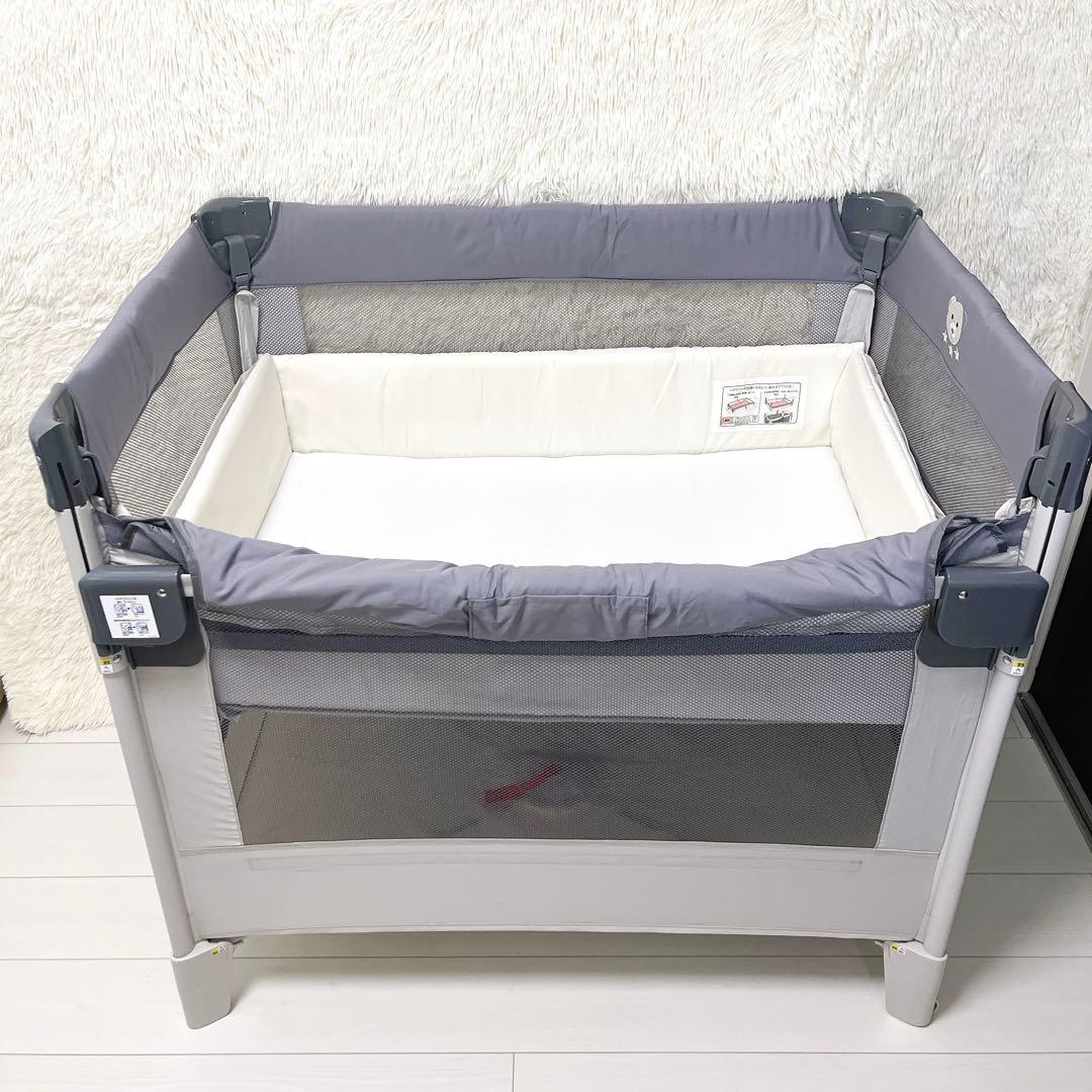 Aprica アップリカ ベビーベッド ココネルエアー AB グレーベアー極美品