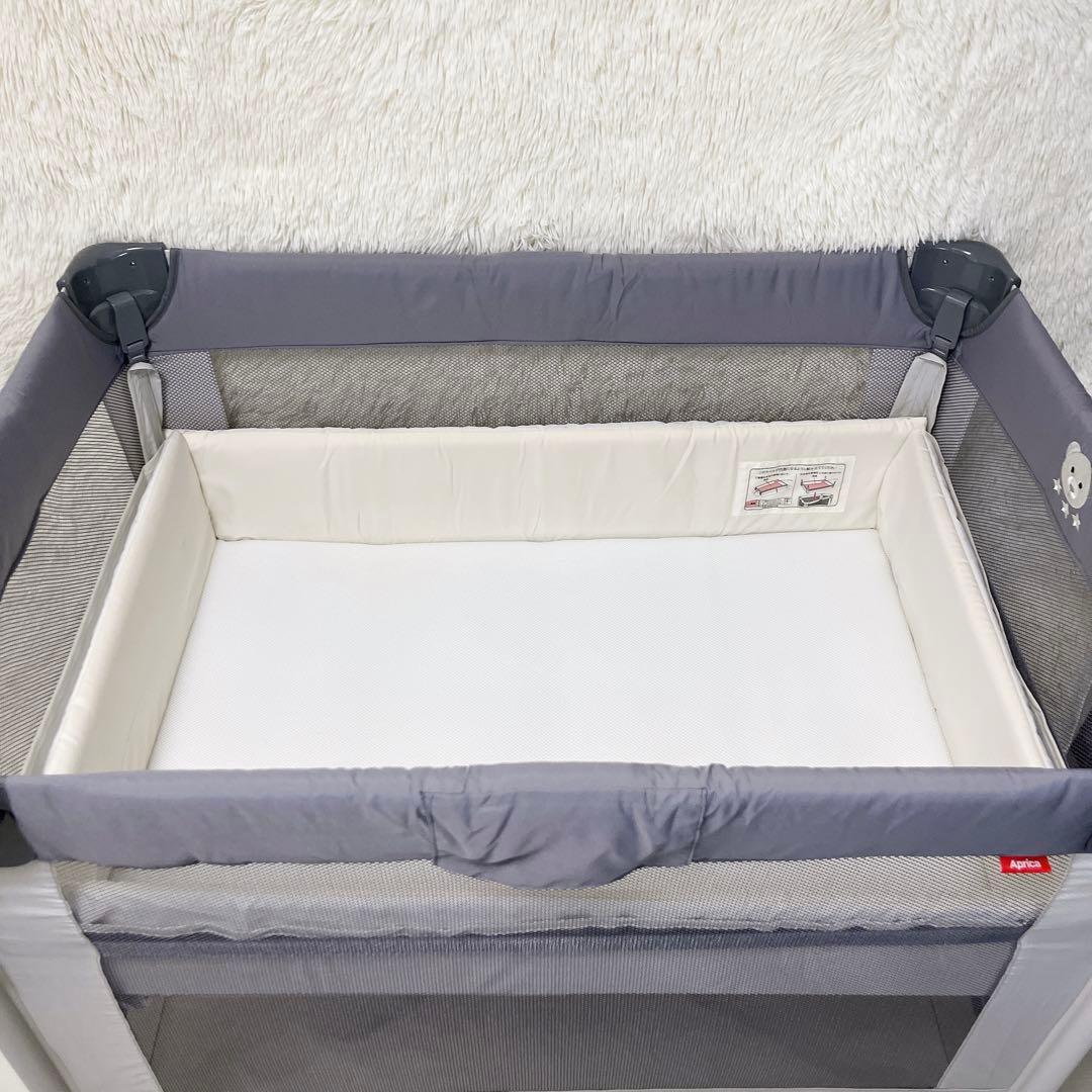 Aprica アップリカ ベビーベッド ココネルエアー AB グレーベアー極美品