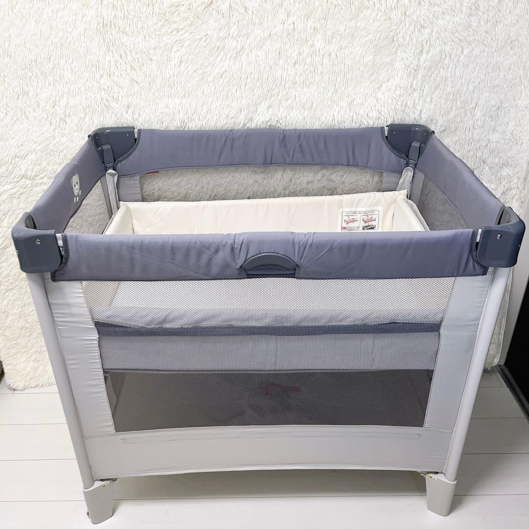 Aprica アップリカ ベビーベッド ココネルエアー AB グレーベアー極美品