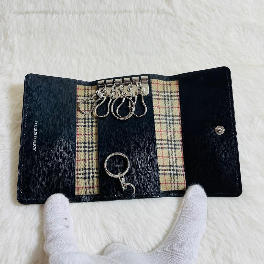 未使用　BURBERRY ノバチェック キーケース ブラック キーリング