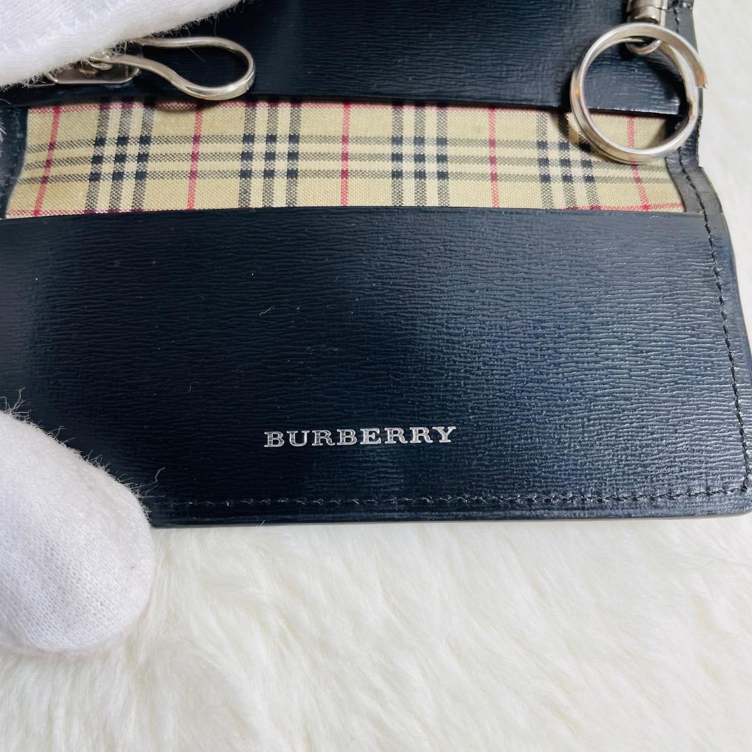 未使用　BURBERRY ノバチェック キーケース ブラック キーリング