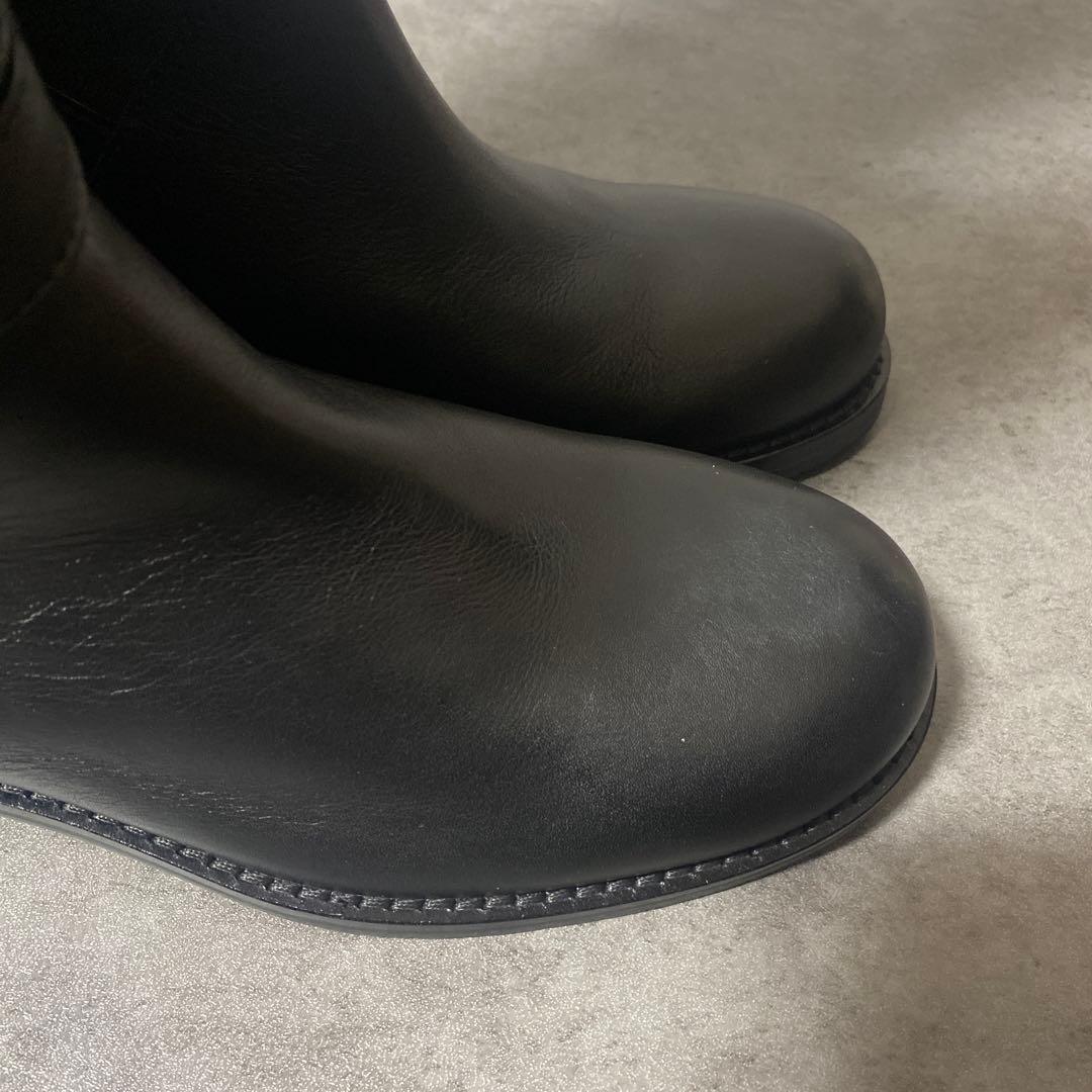 JIMMY CHOO ロングブーツ アーモンドトゥ スエード レザー 38 黒