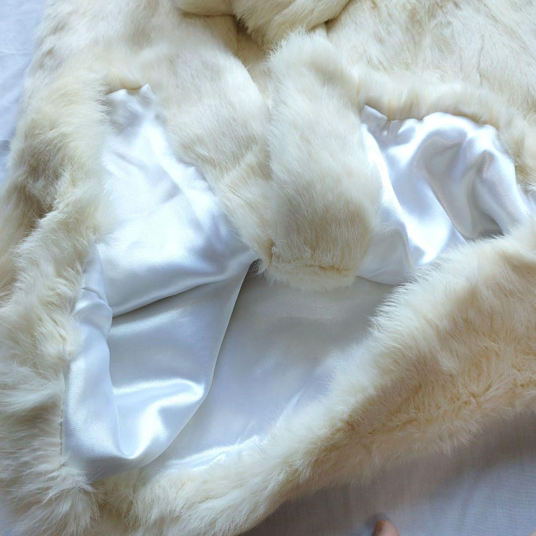 ラビットファー フォックスファー ホワイトファー ロングコート リアル