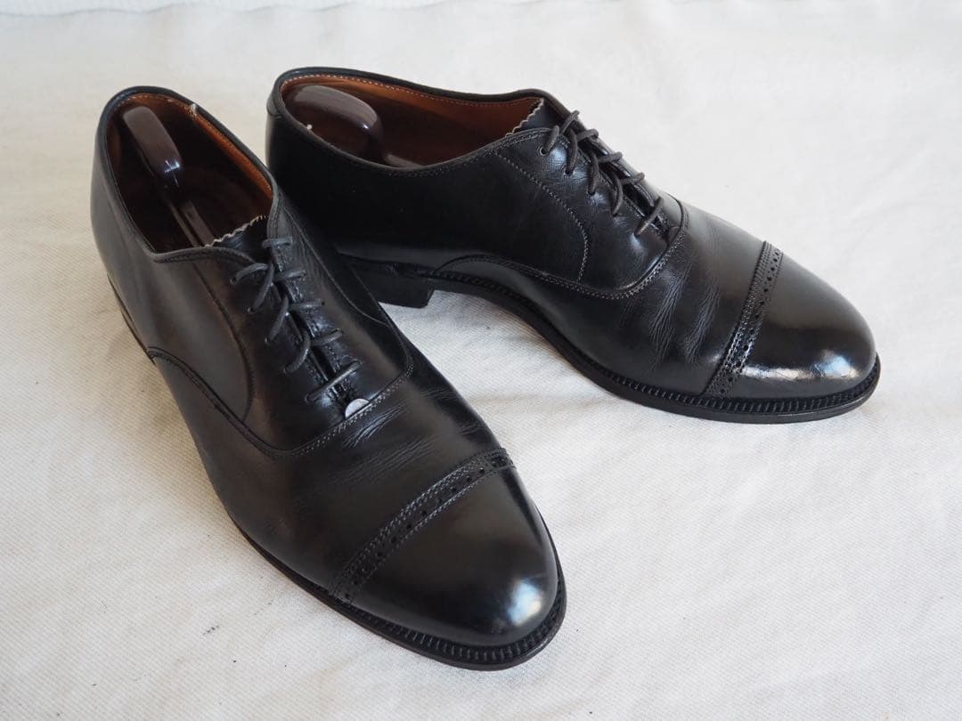 靴 Alden 901 Black Punched Cap Toe