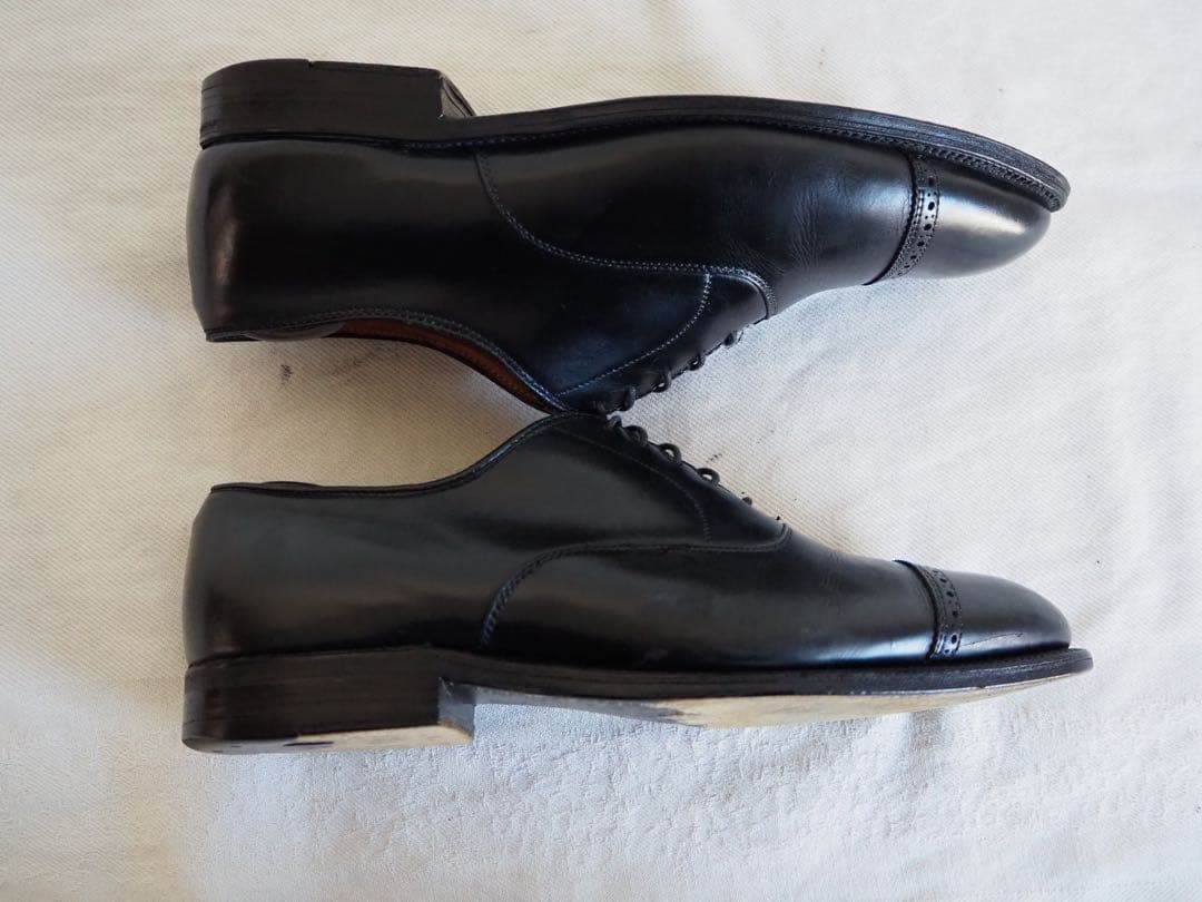 靴 Alden 901 Black Punched Cap Toe