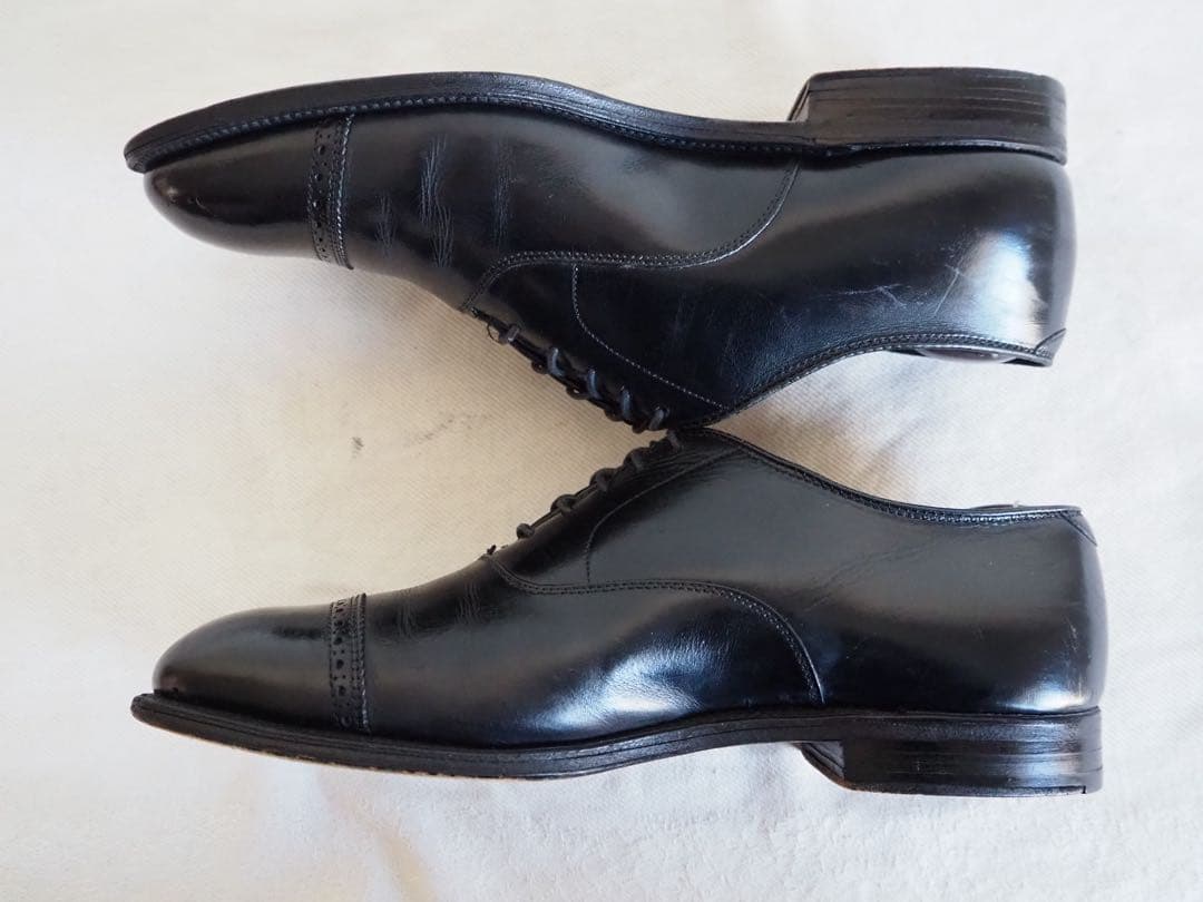 靴 Alden 901 Black Punched Cap Toe