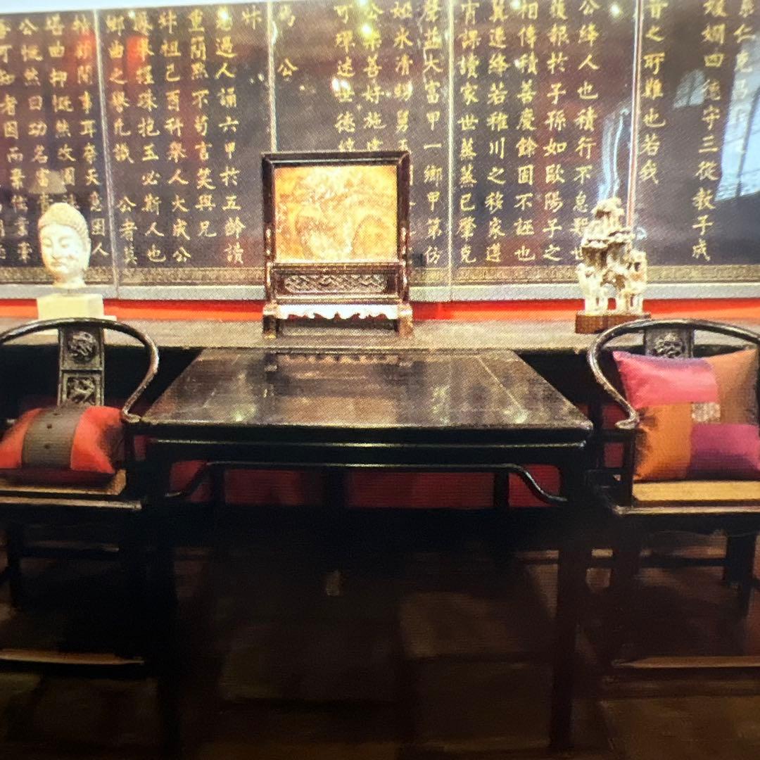 中華民国1910'sアンティーク3点セットの内のテーブル　上海租界