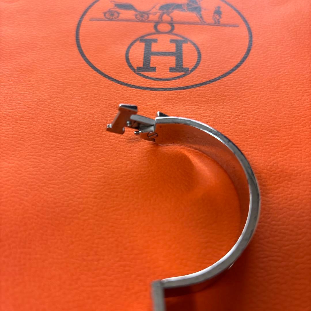 HERMES バングル ホワイト・シルバー※おまけ　紙袋