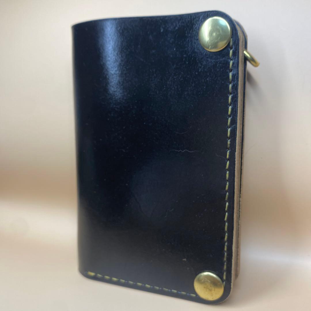 無骨 艶 マチ お札折らずに収納できる手染めミドルトラッカーウォレット BTW