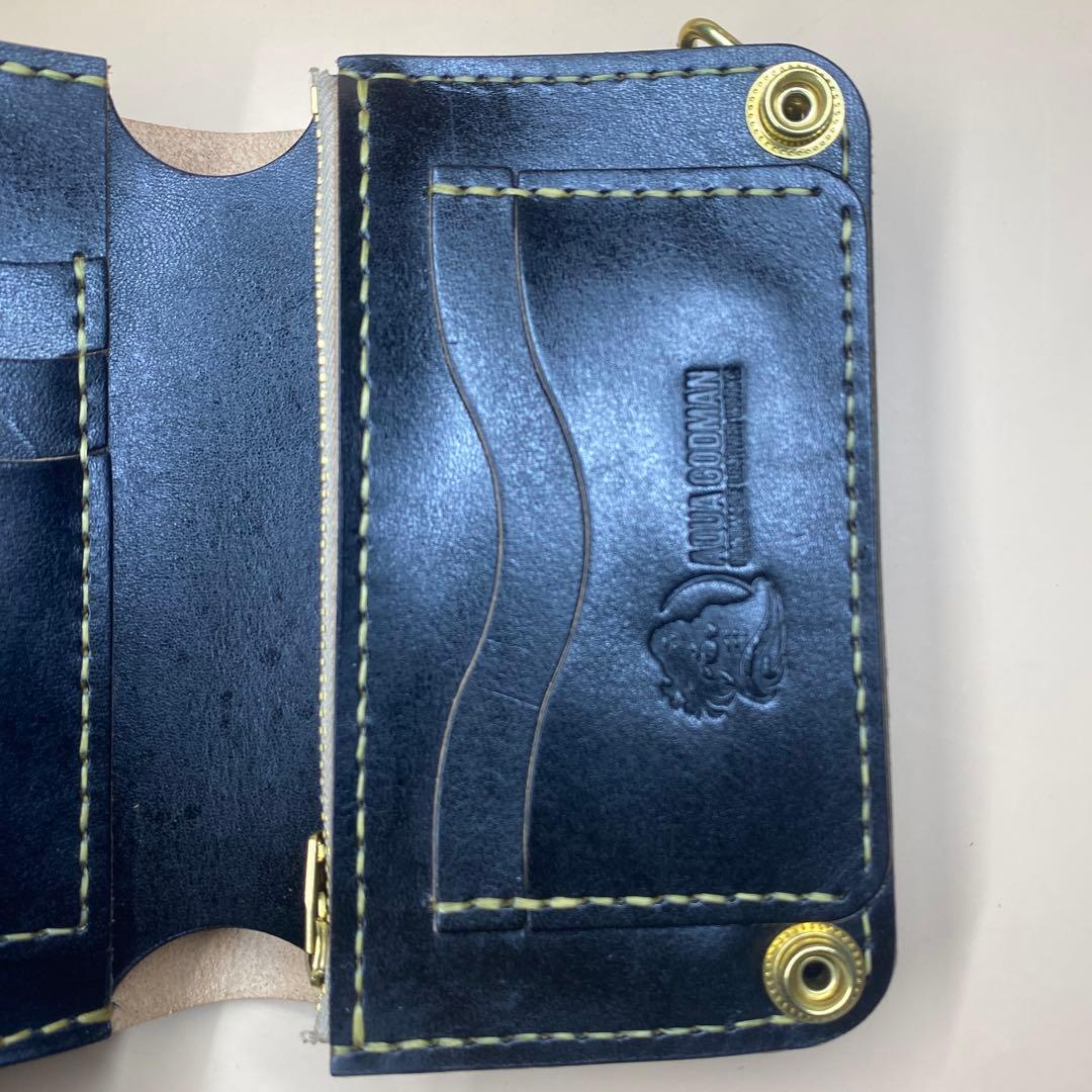 無骨 艶 マチ お札折らずに収納できる手染めミドルトラッカーウォレット BTW