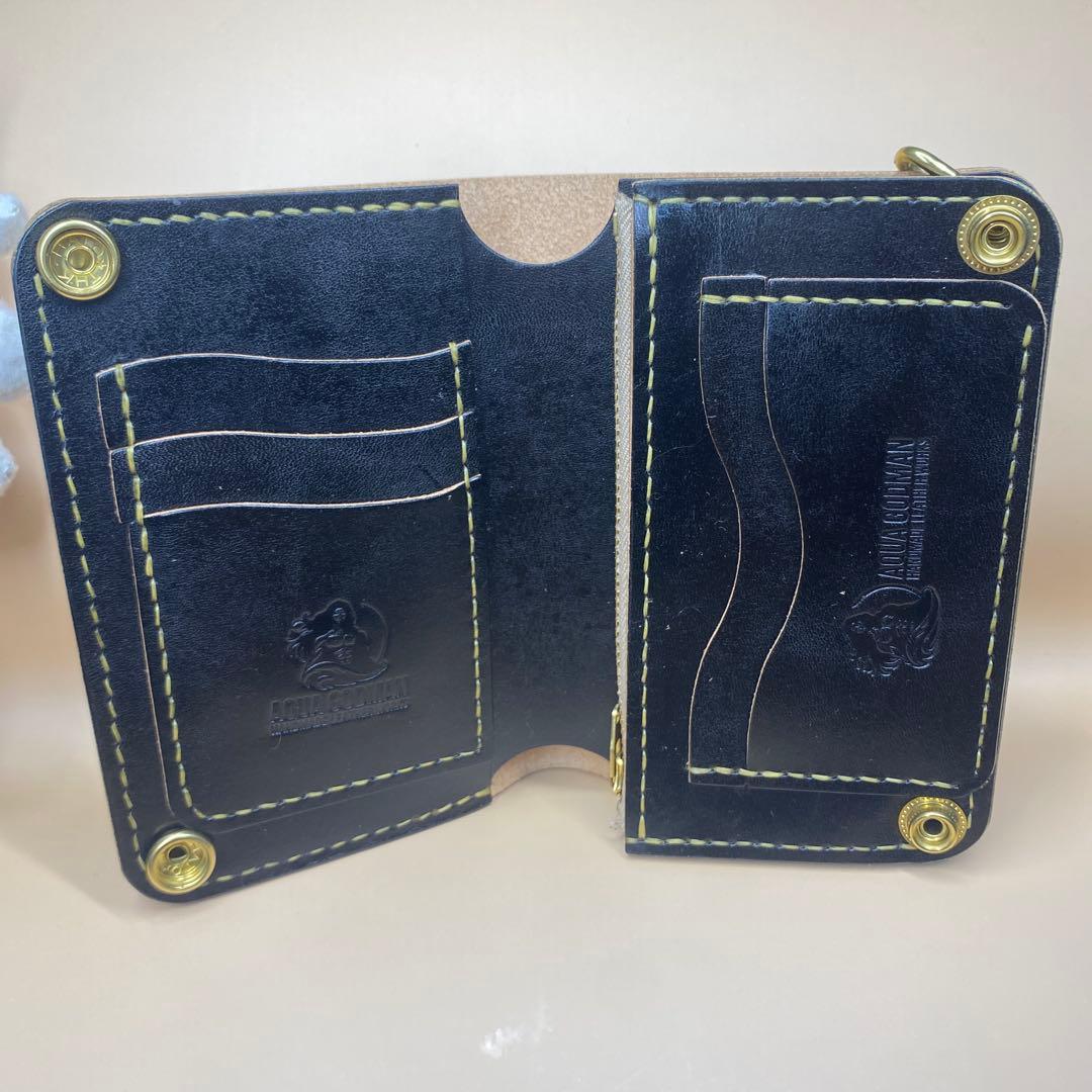 無骨 艶 マチ お札折らずに収納できる手染めミドルトラッカーウォレット BTW