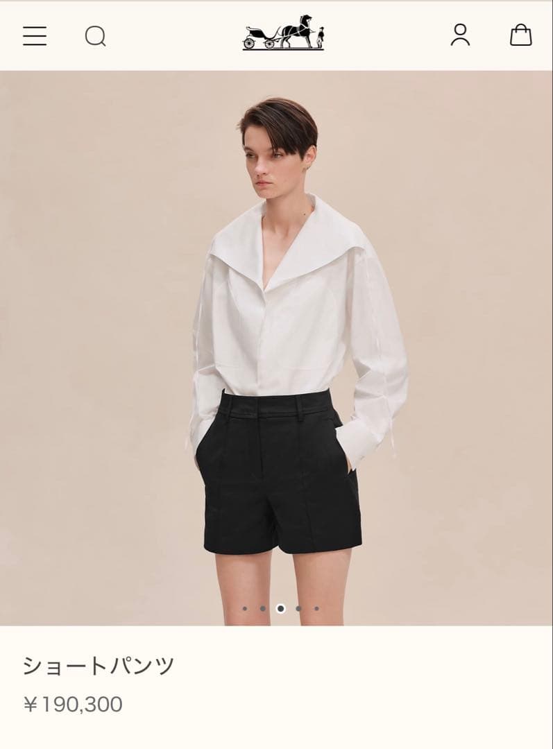 美品 HERMÈS エルメス ブラウン ショートパンツ 34