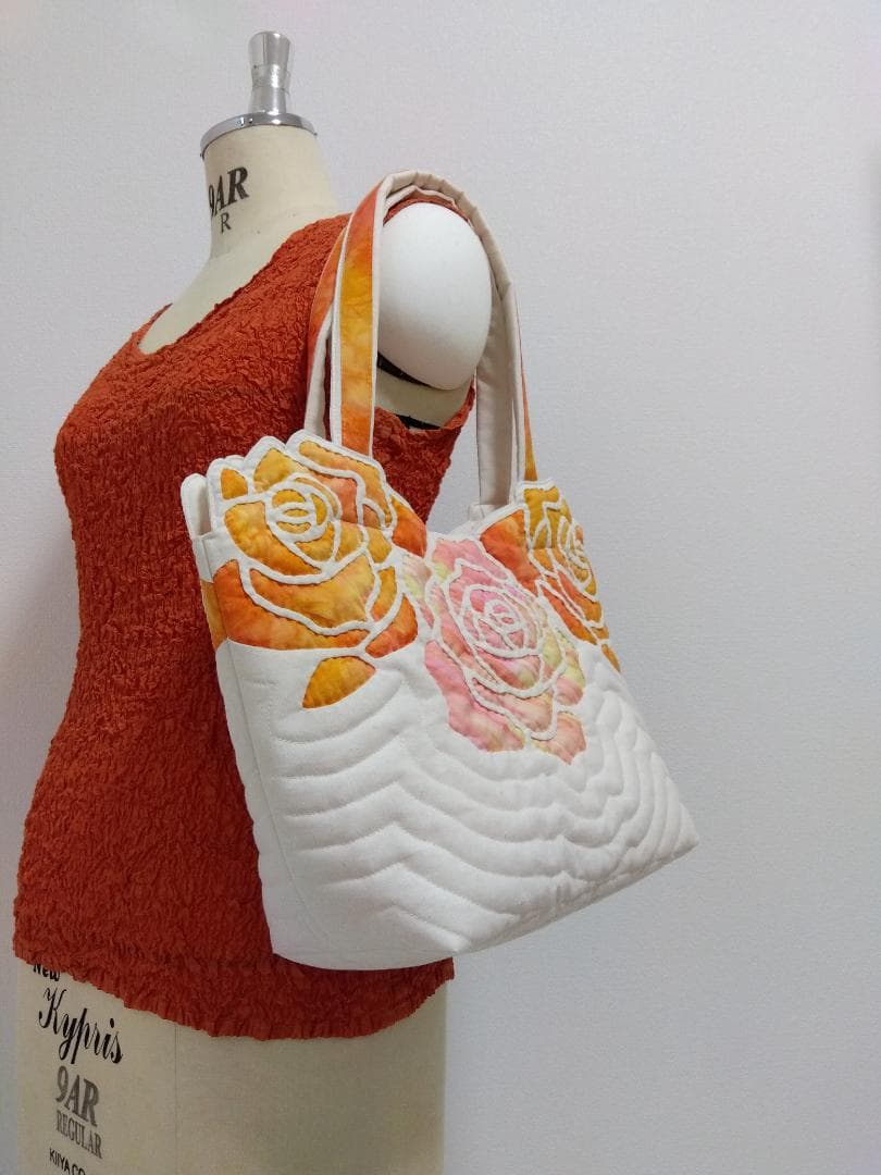 ハワイアンキルト　ハンドメイド　ロケトートバッグ