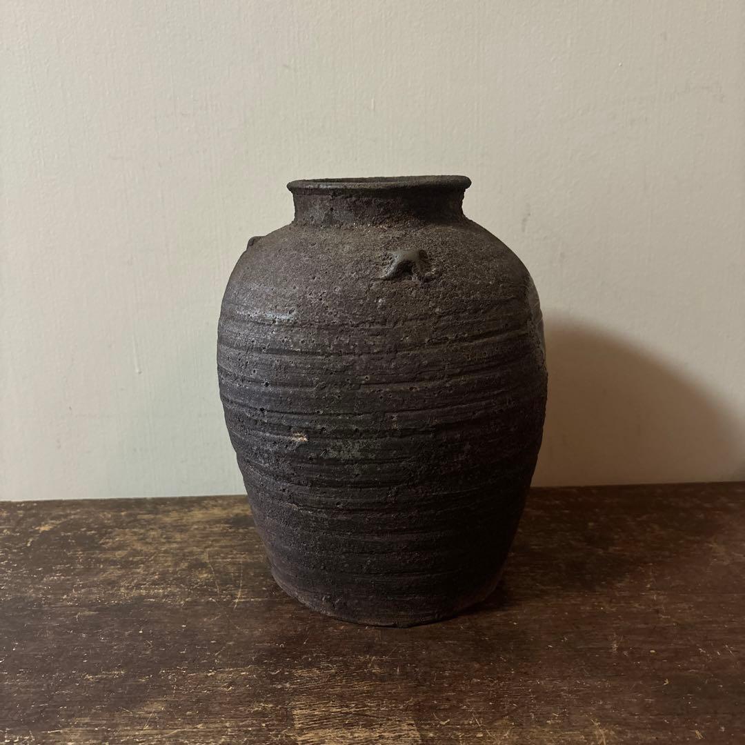 景色の良い窯変備前壺　花器　骨董　古道具　アンティーク　古民芸　古陶磁　検:李朝