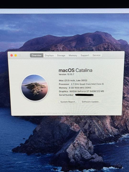 Macデスクトップ iMac 21.5 i5 8GB 1TB HHD Late 2012