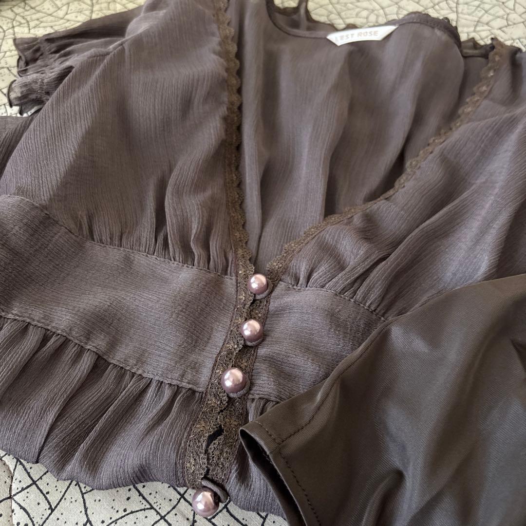 L'EST ROSE シフォンチュニック　リボン