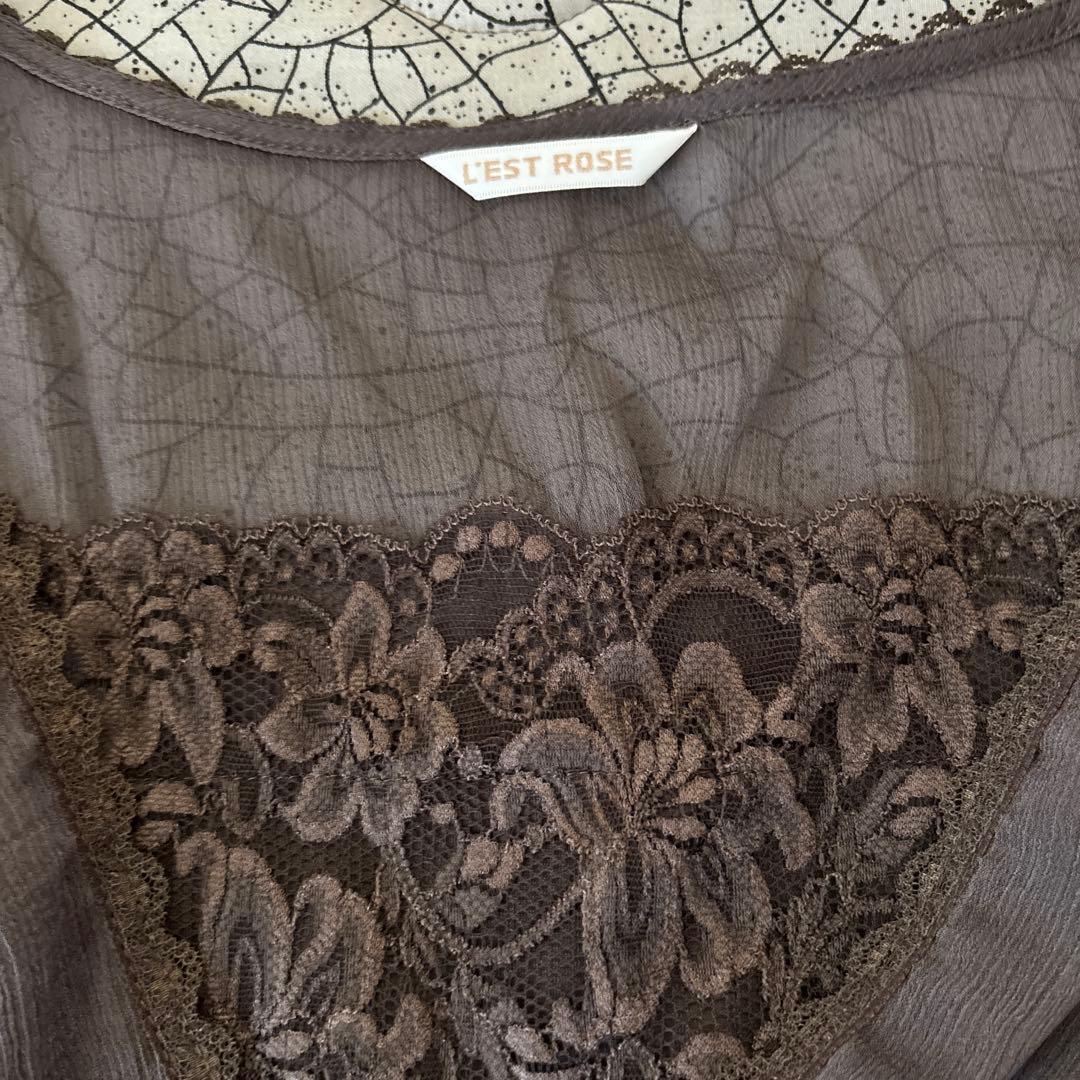 L'EST ROSE シフォンチュニック　リボン