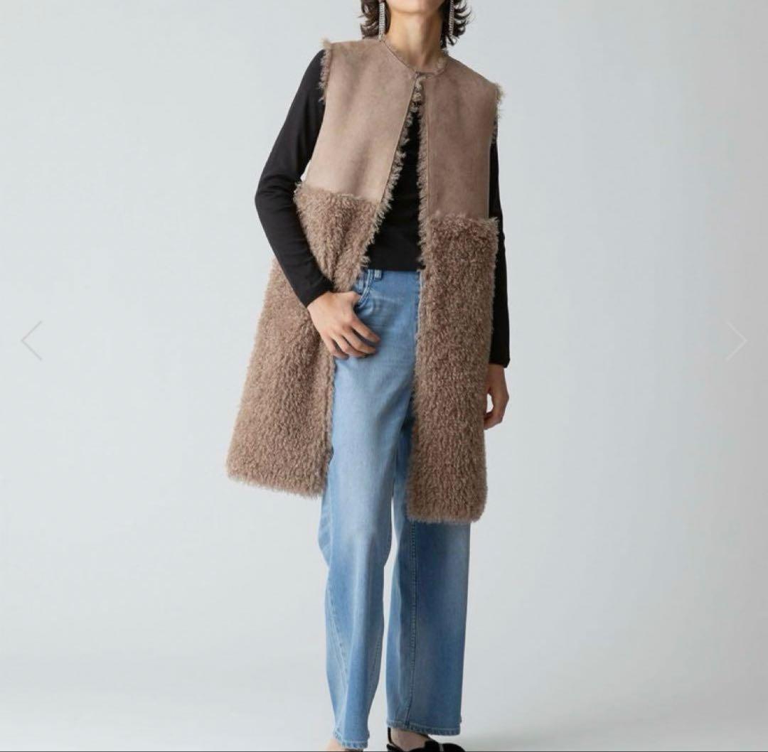 アルアバイル　リバーシブルボアロングジレ　02 M