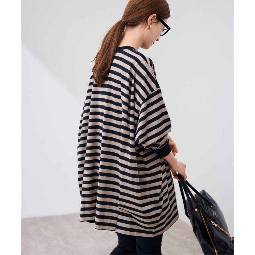 FRAMeWORK onit/オニット別注OVERSIZEボーダーロングスリーブ