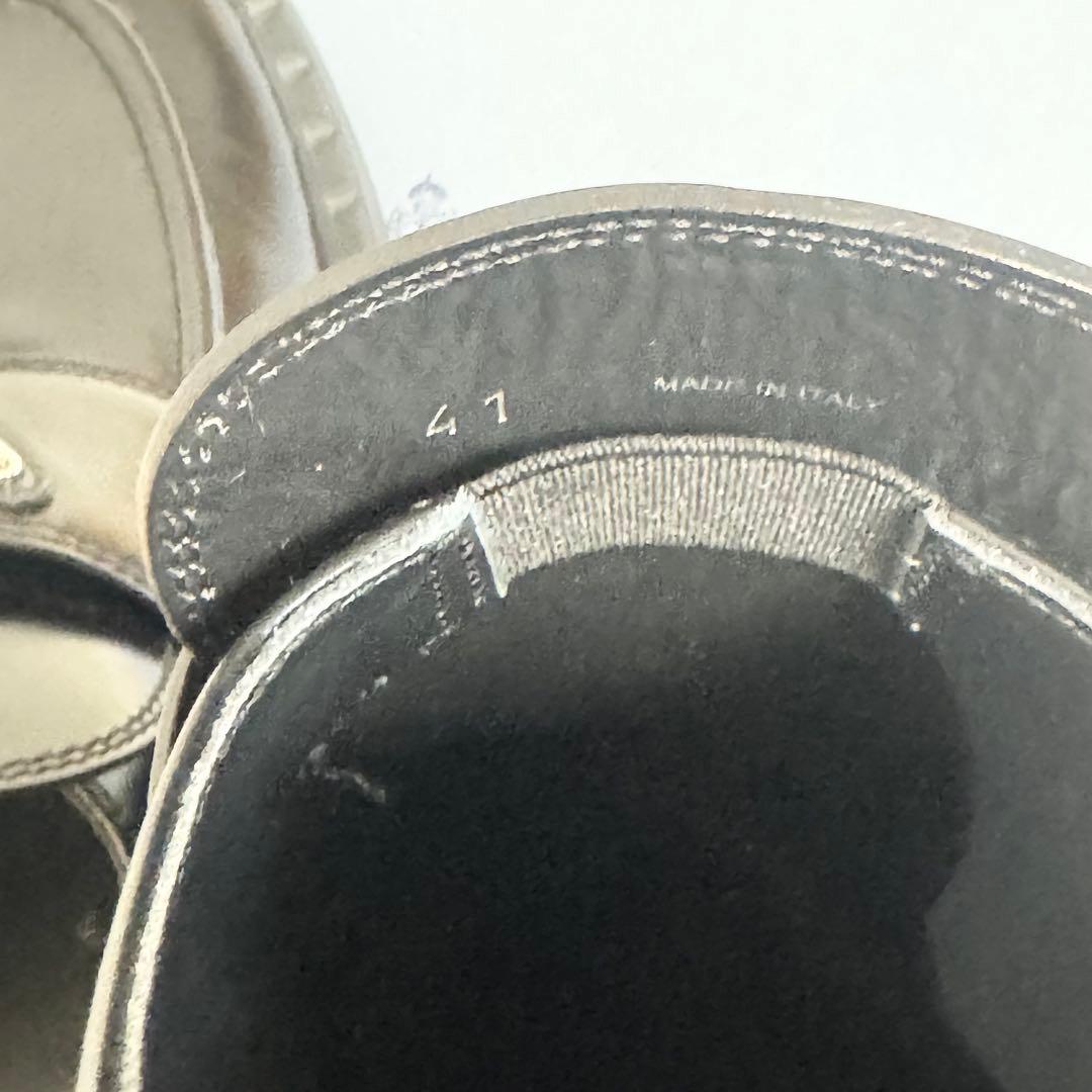 【美品】プラダ チョコレート ブラッシュドレザー ローファー 41 希少 黒